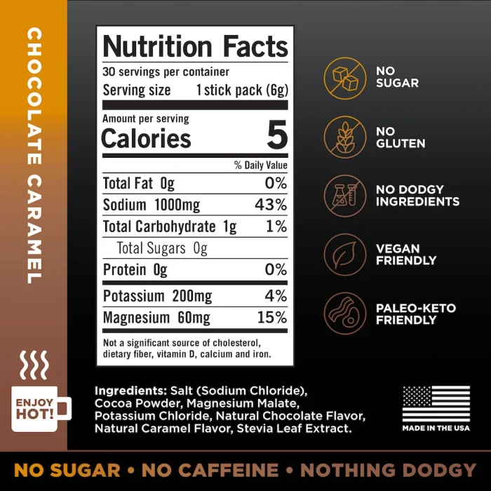 LMNT Zero-Sugar Electrolytes – Chocolate Caramel - Image 3