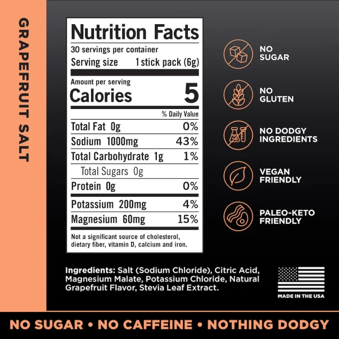 LMNT Zero-Sugar Electrolytes – Grapefruit Salt - Image 3
