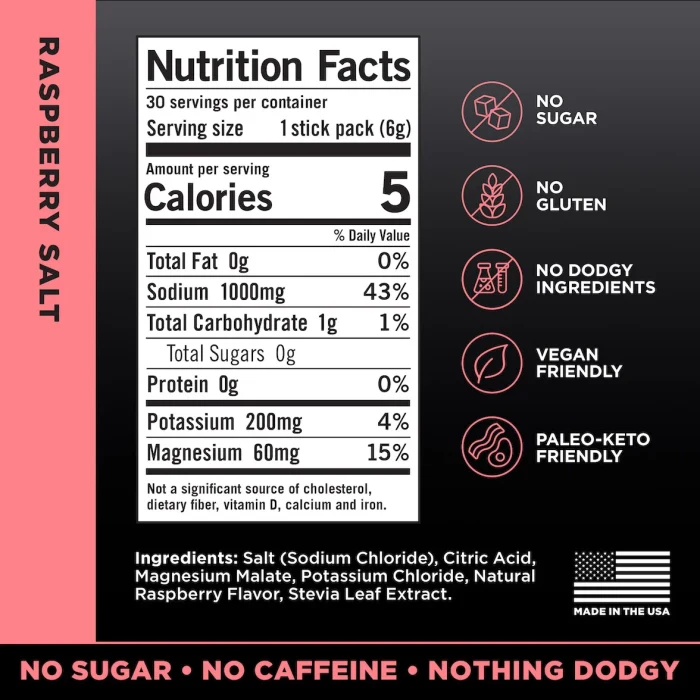 LMNT Zero-Sugar Electrolytes – Raspberry Salt - Image 3